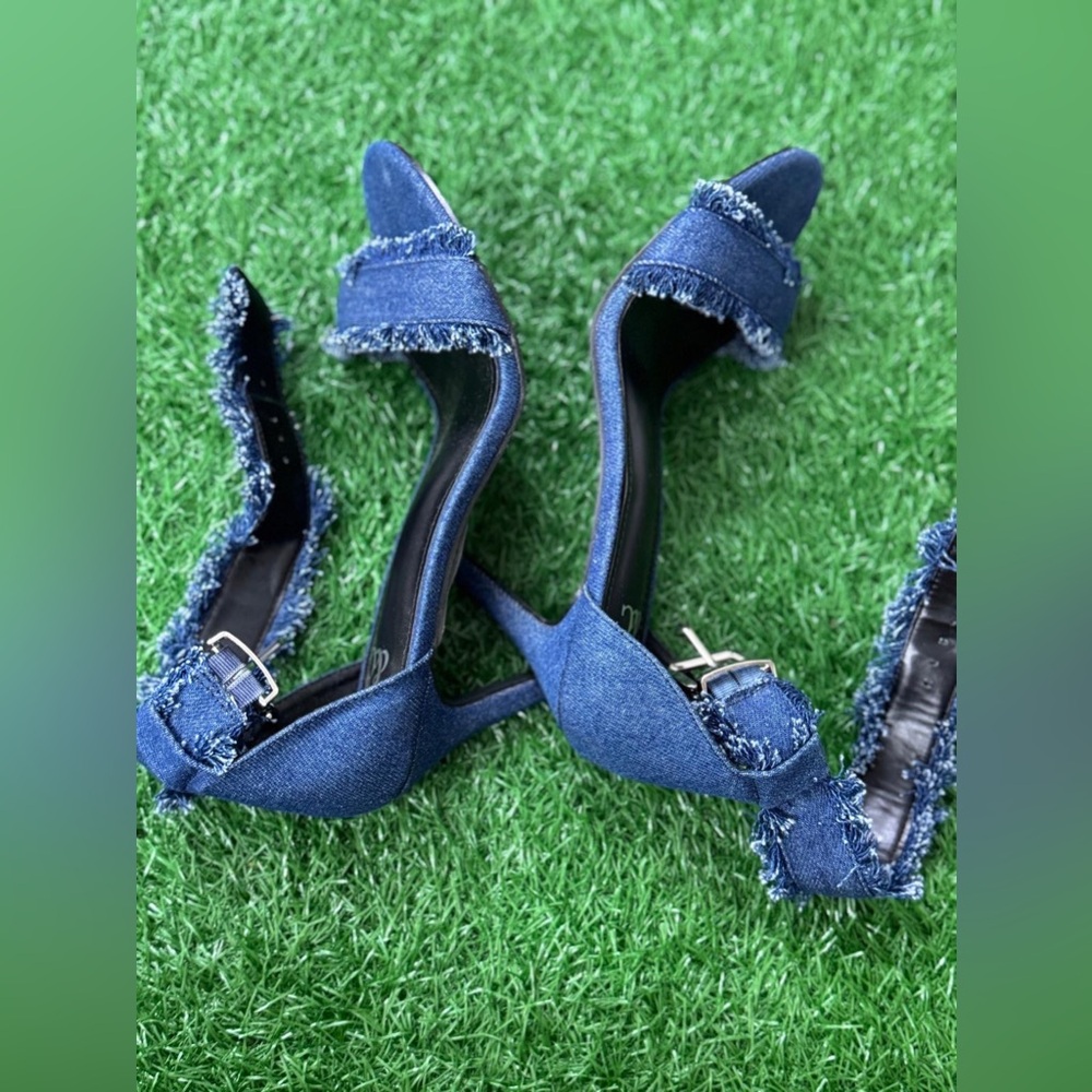 New York & Company Denim Blue Women's Heels Size 7